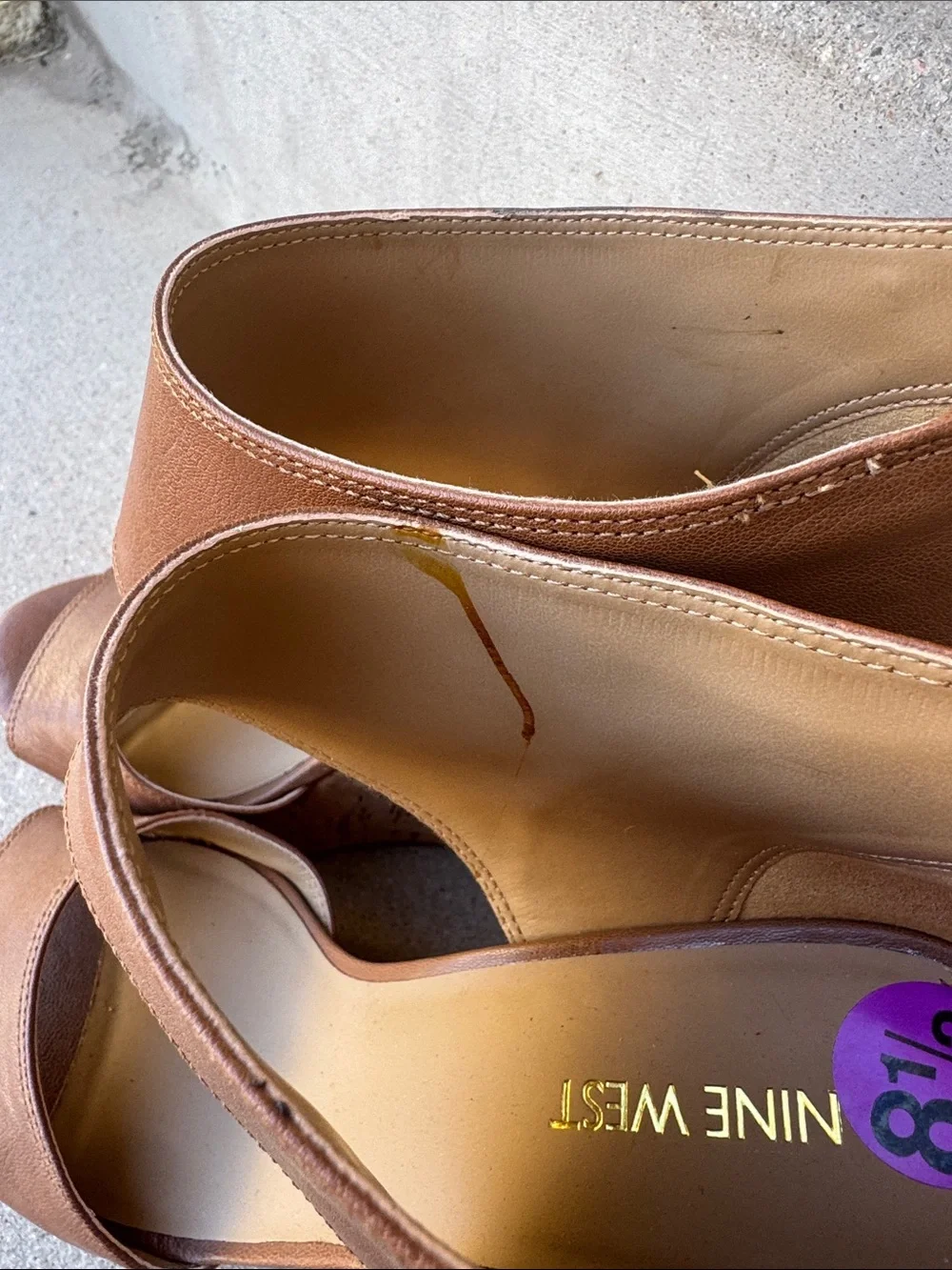 Nine West Brown Tan Cork Wedge Sandals